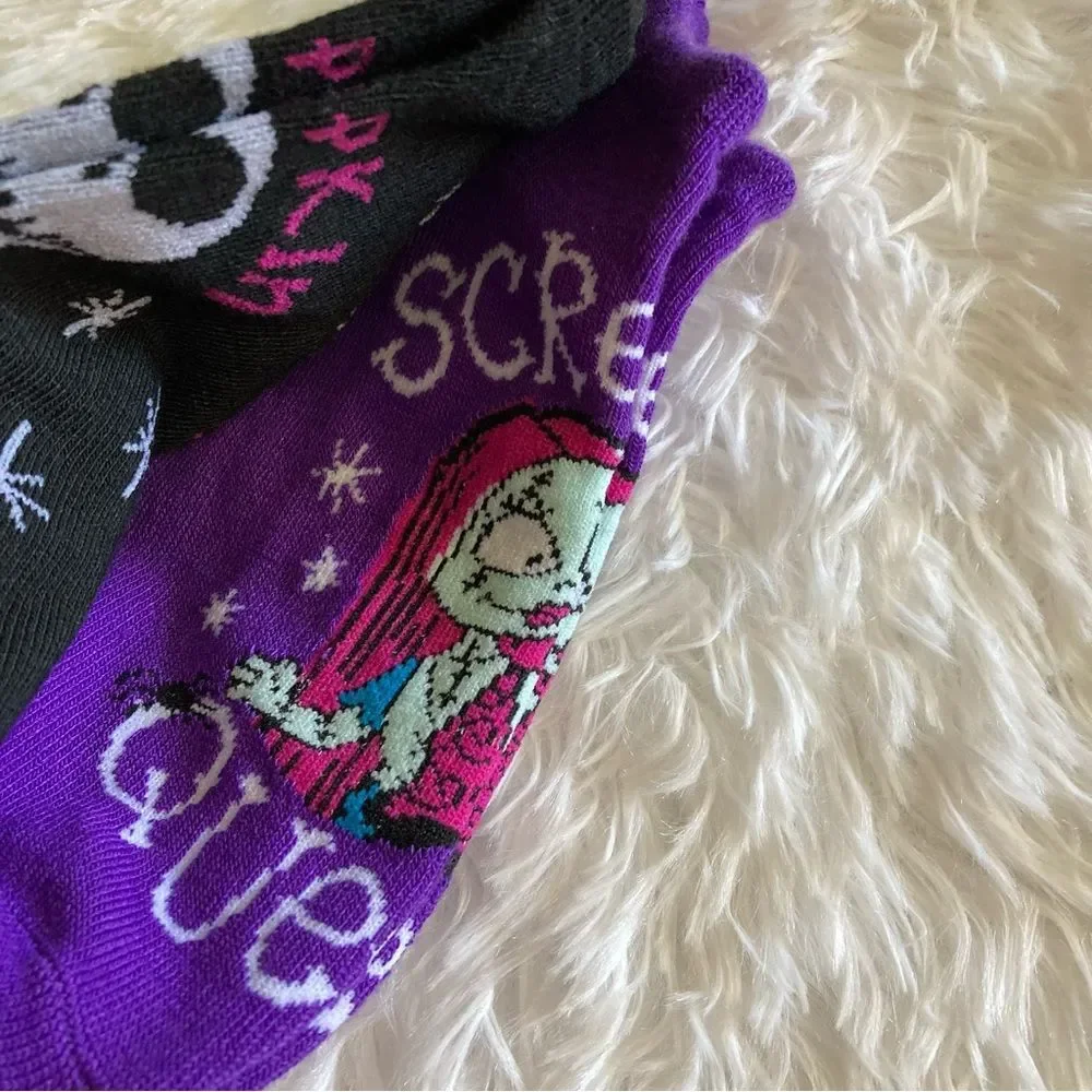 The Nightmare Before Christmas 2 Pairs No Show Socks NWT Jack & Sally